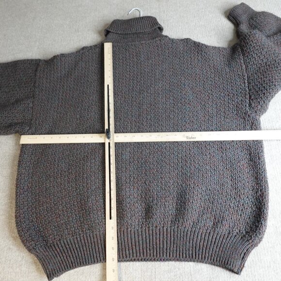 Donegal Sweater 2XL Brown Turtleneck Wool Chunky Fisherman Cable Heavyweight - Picture 5 of 10